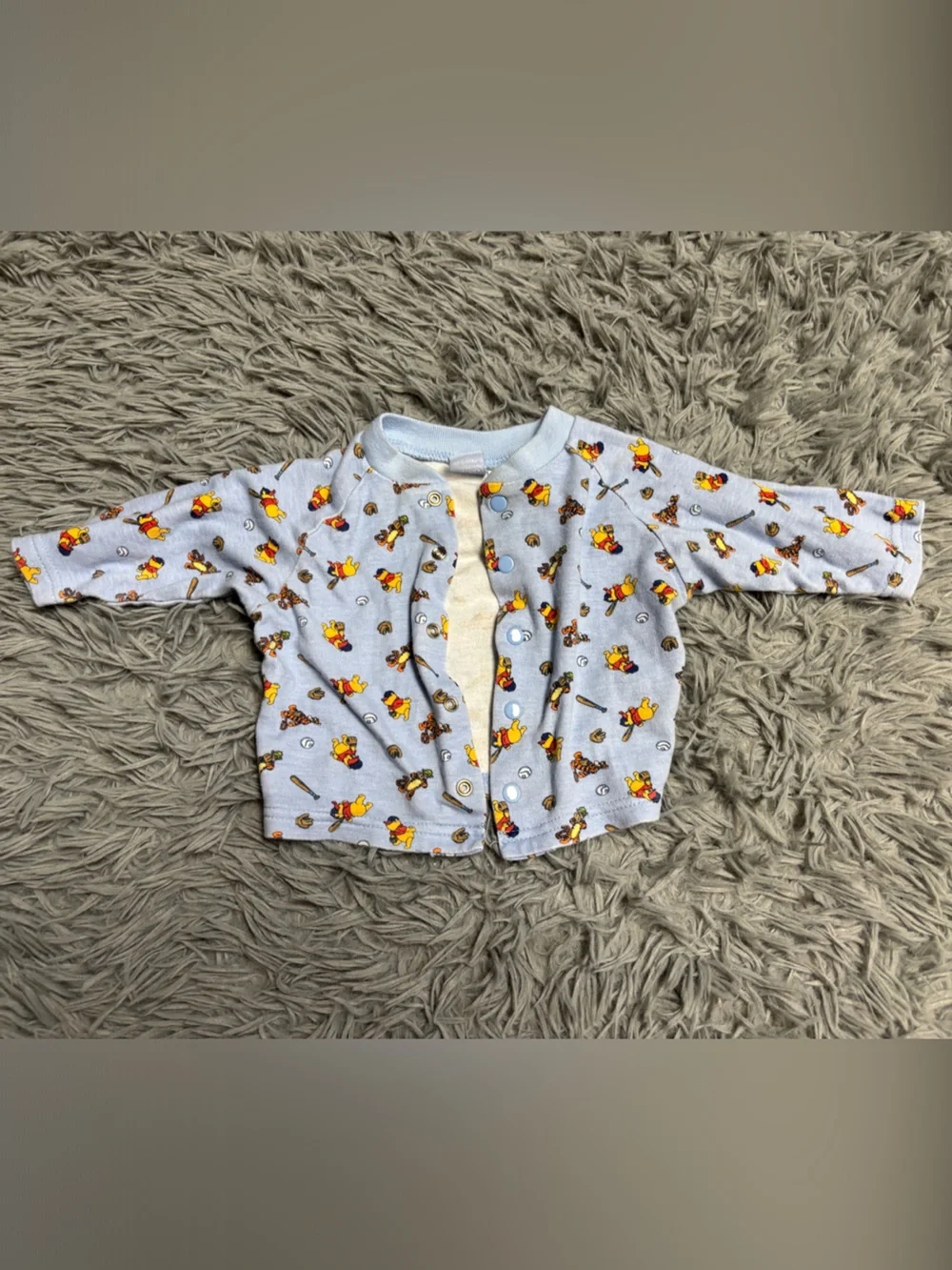 Rare Vintage Disney Baby Light Blue Winnie the Pooh Pajama Set